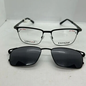 EasyClip EC496 Men Eyeglasses Frames with Clip-on Sunglasses RXable. NWT